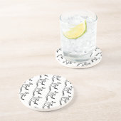 白黒ジャンピングカンガルースケッチ コースター (側面)