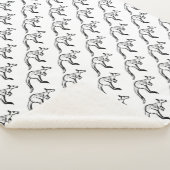 白黒ジャンピングカンガルースケッチ シェルパブランケット (3/4)