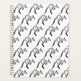 白黒ジャンピングカンガルースケッチ プランナー手帳