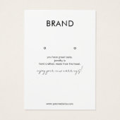 白黒ジュエリーイヤリングディスプレイカード (裏面)