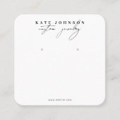 白黒ジュエリーホルダーイヤリング表示スクリプト スクエア名刺 (正面)