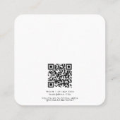白黒ジュエリーホルダーイヤリング表示スクリプト スクエア名刺 (裏面)