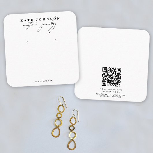 白黒ジュエリーホルダーイヤリング表示スクリプト スクエア名刺