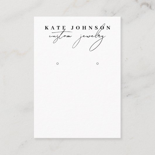 白黒ジュエリーホルダーイヤリング表示スクリプト 名刺 (正面)