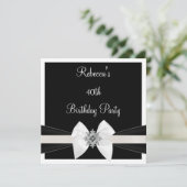 白黒ジュエルボウ40thエレガントな誕生日パーティー 招待状 (スタンド正面)