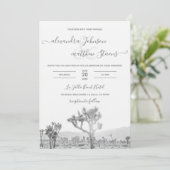 白黒ジョシュアツリー結婚式招待状 招待状 (スタンド正面)