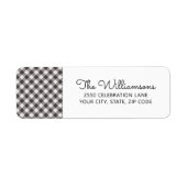 白黒ジンガムチェックカスタム差出人住所 ラベル (正面)
