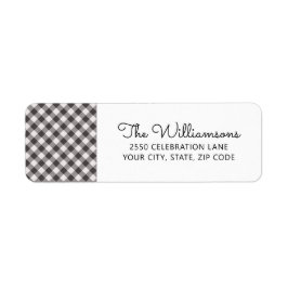 白黒ジンガムチェックカスタム差出人住所 ラベル