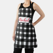 白黒ジンガムパーソナライズされた エプロン (インサイチュ)
