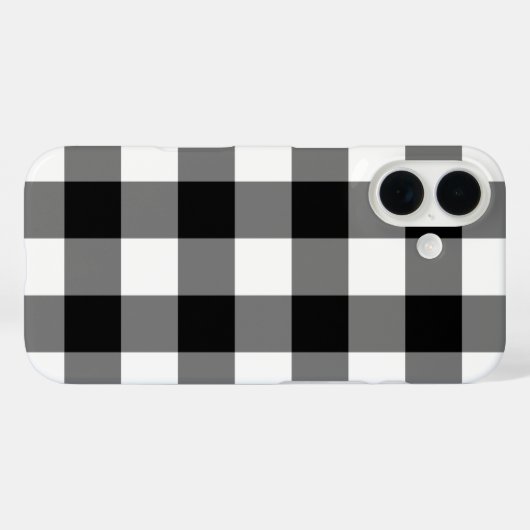 白黒ジンガム水牛の格子柄 Case-Mate iPhoneケース (裏面 (横))