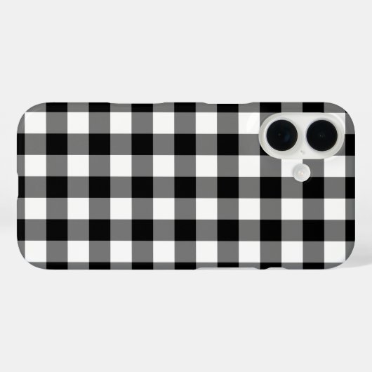 白黒ジンガム水牛の格子柄 Case-Mate iPhoneケース (裏面 (横))