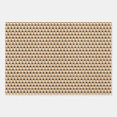 白黒ジンガム水玉模様オンブラウンフェイククラフト ラッピングペーパーシート (正面2)