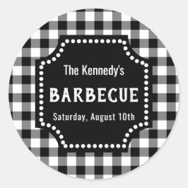 白黒ジンガムBBQ ラウンドシール
