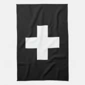 白黒スイスの十字の台所タオル キッチンタオル (縦)