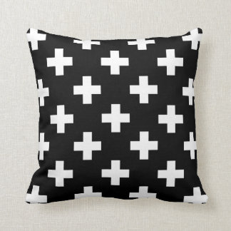 白黒スイスの十字の枕 クッション