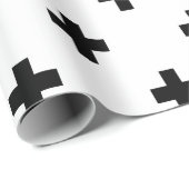 白黒スイスの十字パターン ラッピングペーパー (ロールコーナー)