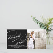白黒スエレガントクリッ結婚トの感謝 サンキューカード (スタンド正面)