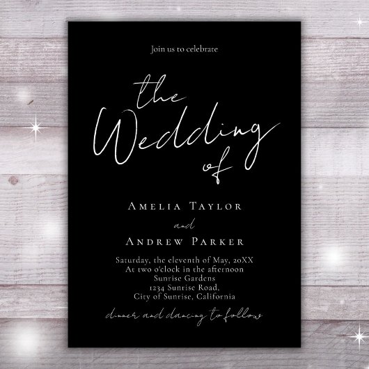 白黒スエレガントクリプト写真QRコー結婚ド 招待状