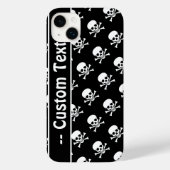 白黒スカルとカスタム文字 Case-Mate iPhoneケース (裏面)