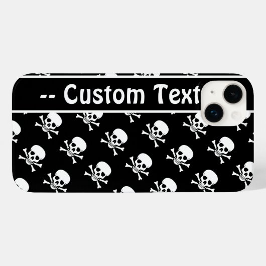 白黒スカルとカスタム文字 Case-Mate iPhoneケース (裏面 (横))