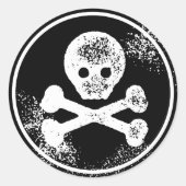 白黒スカルとクロスボーンハロウィーン ラウンドシール (正面)