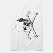 白黒スカルとボーン キッチンタオル (縦)
