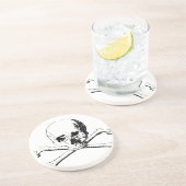 白黒スカルとボーン コースター (側面)