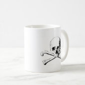 白黒スカルとボーン コーヒーマグカップ (正面右)