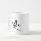 白黒スカルとボーン コーヒーマグカップ (正面左)