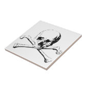 白黒スカルとボーン タイル (側面)