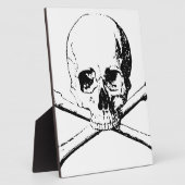 白黒スカルとボーン フォトプラーク (側面)