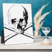 白黒スカルとボーン フォトプラーク (側面)