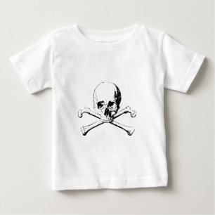 白黒スカルとボーン ベビーTシャツ