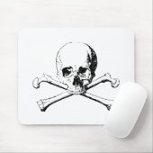 白黒スカルとボーン マウスパッド (マウス)