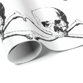 白黒スカルとボーン ラッピングペーパー (ロールコーナー)