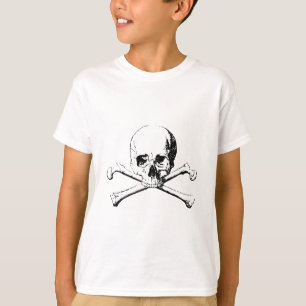 白黒スカルとボーン Tシャツ