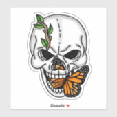 白黒スカルと(昆虫)オオカバマダラ、モナークバタフライスティ シール (シート)