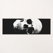 白黒スカルアポップ・アートのートフィットネステンプレート ヨガマット (正面(横))