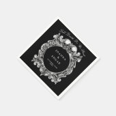 白黒スカルゴシック結婚ズ スタンダードカクテルナプキン (角)