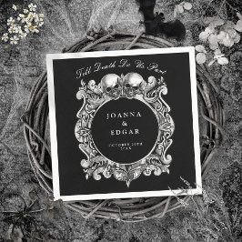 白黒スカルゴシック結婚ズ スタンダードカクテルナプキン