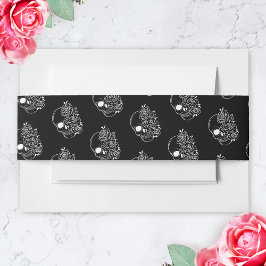 白黒スカルゴシック結婚式招待状 招待状ベリーバンド