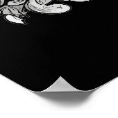 白黒スカルゴシック結婚様式の歓迎サイン ポスター (角)