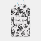 白黒スカルスケルトンスカルアートパターン ギフトタグ (裏面)