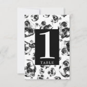 白黒スカルスケルトンスカル表の番号 招待状 (正面)