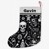白黒スカルストッキング スモールクリスマスストッキング (裏面)