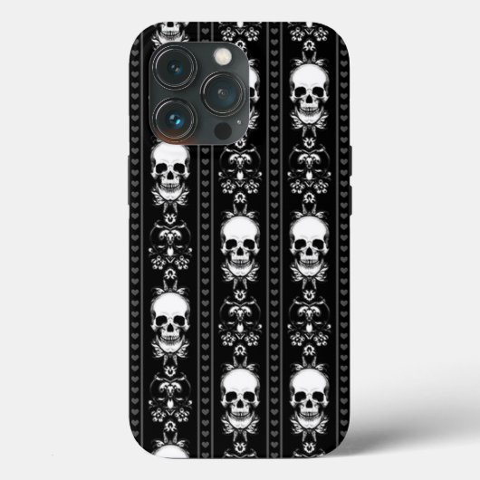 白黒スカルストライプ Case-Mate iPhoneケース (裏面)