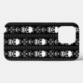 白黒スカルストライプ Case-Mate iPhoneケース (裏面 (横))