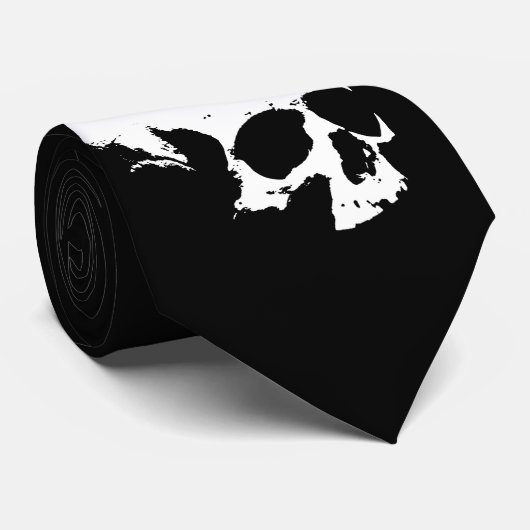 白黒スカルネックタイ ネクタイ (ロール)