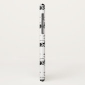 白黒スカルハロウィーンモノグラパーソナライズされたム Case-Mate iPhoneケース (裏面/左)