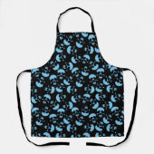 白黒スカルパターン エプロン (正面)